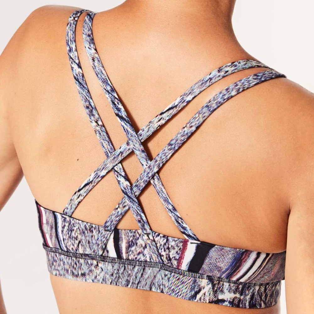 Lululemon Energy sports Bra Nulux Polychromatic 50g Multi Black gray blue white - Picture 6 of 7